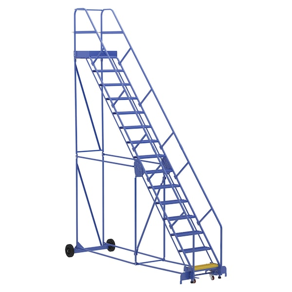 Vestil 186 H Steel Warehouse Ladder, 50 deg Grip, 15 Step, 21", 15 Steps LAD-15-21-G-EZ - main